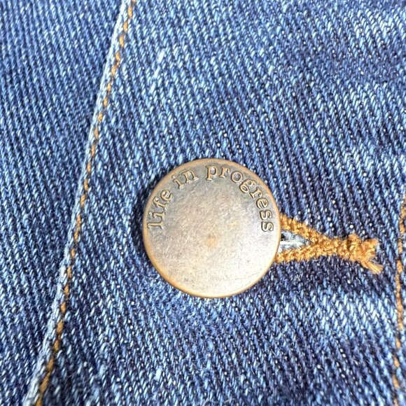 Life In Progress Denim Button-Up Skirt A-Line Style Size Small Blue Women Casual - Picture 2 of 4